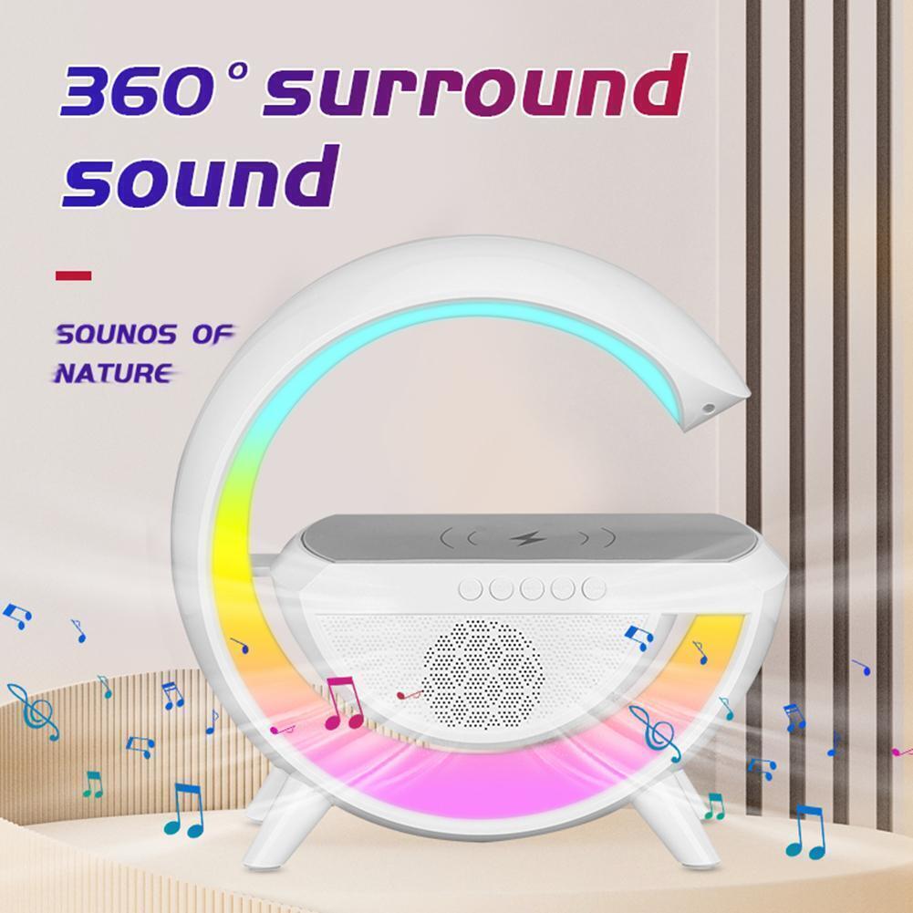 Lampă RGB 3 în 1 cu Încărcare Wireless, Boxă Bluetooth și Ceas LED, A-145-17
