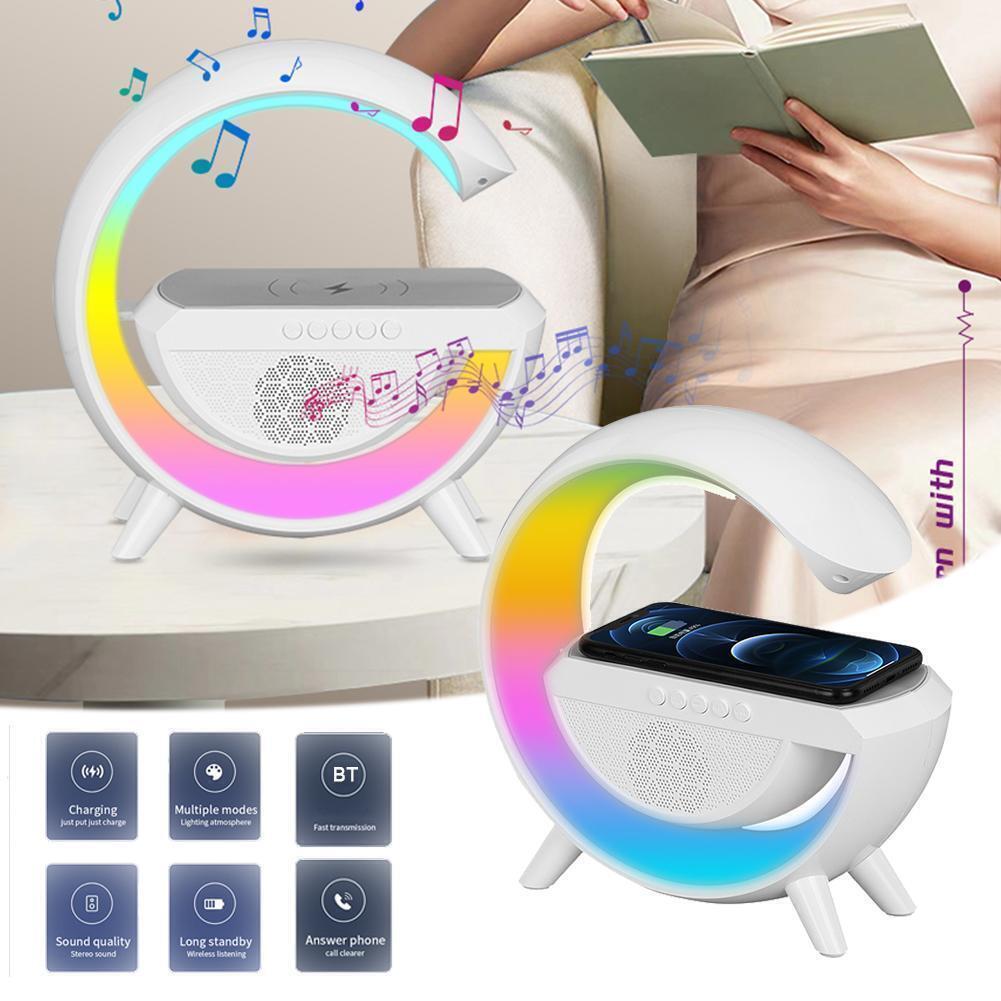Lampă RGB 3 în 1 cu Încărcare Wireless, Boxă Bluetooth și Ceas LED, A-145-17
