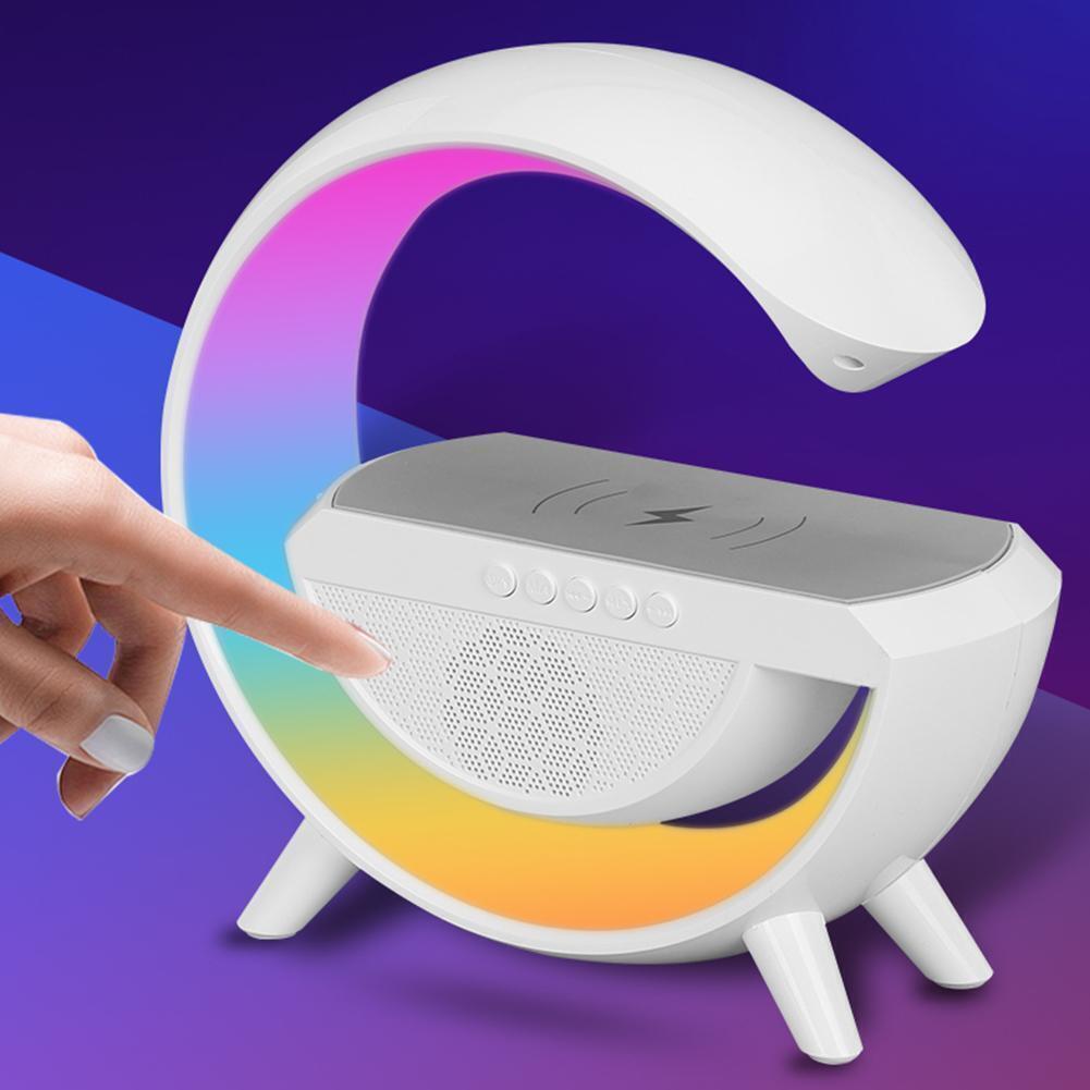 Lampă RGB 3 în 1 cu Încărcare Wireless, Boxă Bluetooth și Ceas LED, A-145-17