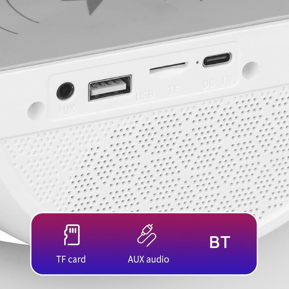 Lampă RGB 3 în 1 cu Încărcare Wireless, Boxă Bluetooth și Ceas LED, A-145-17