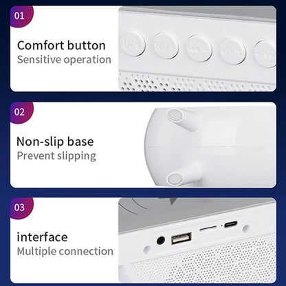 Lampă RGB 3 în 1 cu Încărcare Wireless, Boxă Bluetooth și Ceas LED, A-145-17