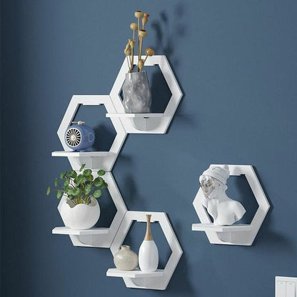 Set 3 rafturi decorative in forma de hexagon — Confort Practic Pentru Casa Ta