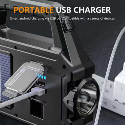 Lanterna solara cu proiector lateral cob si incarcare usb — Ambient Modern Pentru Acasă