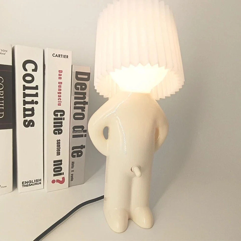 Lampa de birou „Little Shy Man” – Design creativ cu — Ambient Modern Pentru Acasă