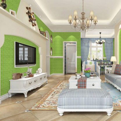 Tapet 3D caramida Verde lime auto-adeziv pentru interior 70 x — Confort Practic Pentru Casa Ta