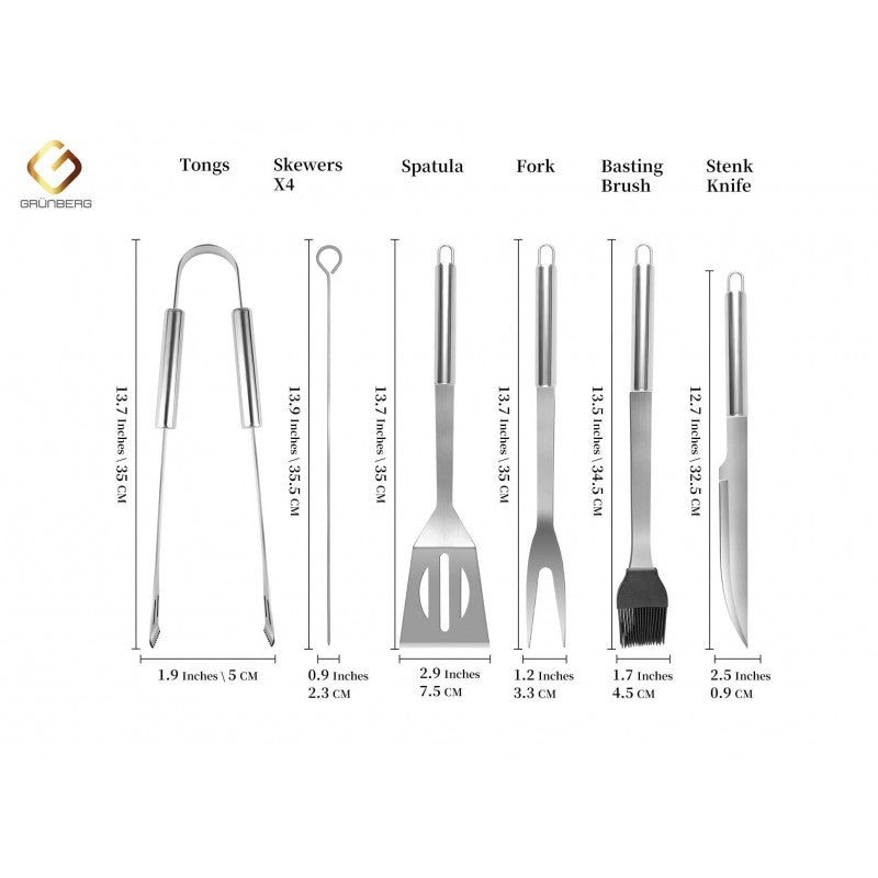 Set ustensile din inox pentru gratar — Mai Mult Confort Oriunde