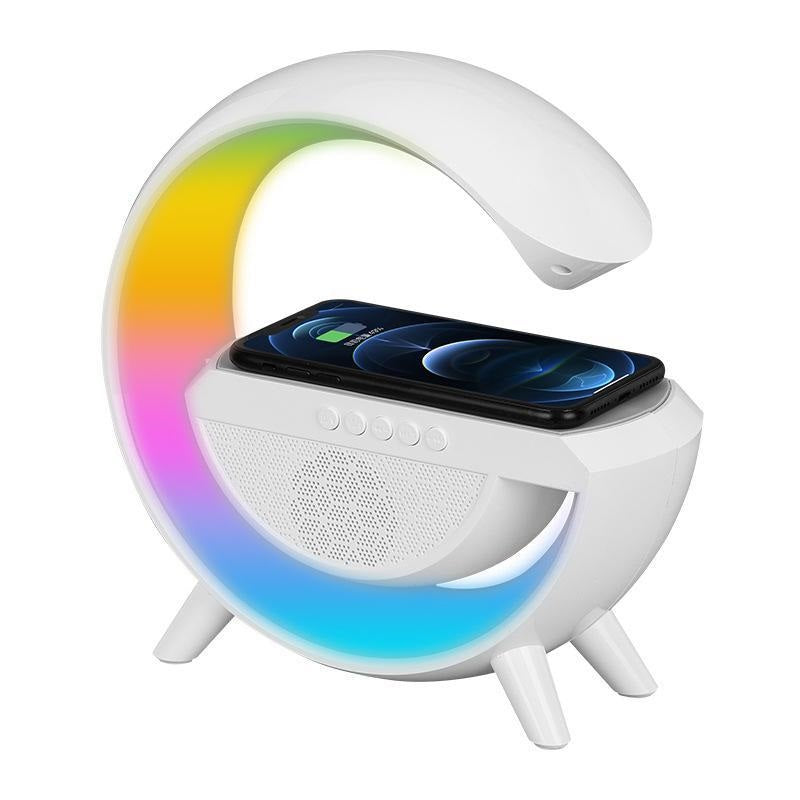 Lampă RGB 3 în 1 cu Încărcare Wireless, Boxă Bluetooth și Ceas LED, A-145-17
