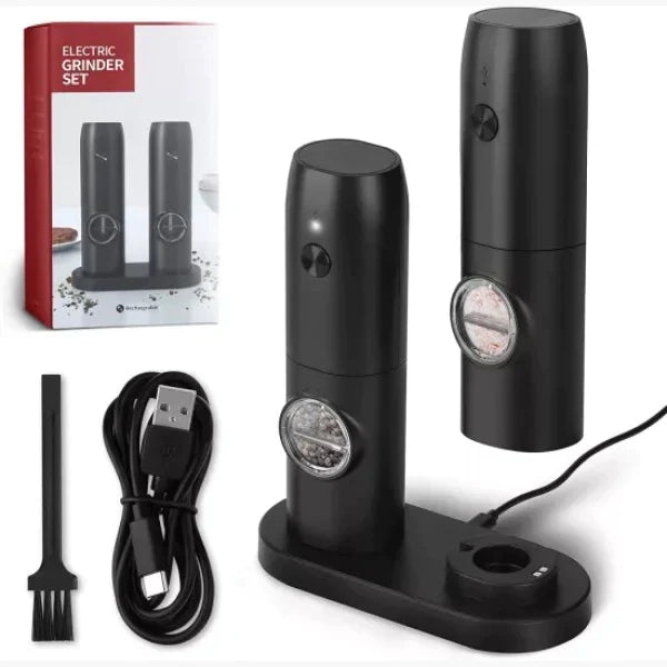Set 2 Rasnite Electrice pentru sare Indicator Led — Mai Mult Confort în Bucătărie