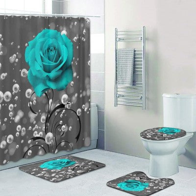 Set baie 4 piese: perdea — Confort Practic Pentru Casa Ta