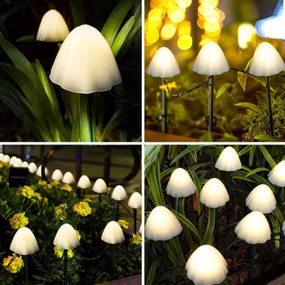 Decoratiune solara cu 30 de lampi in forma de ciuperca — Ambient Modern Pentru Acasă