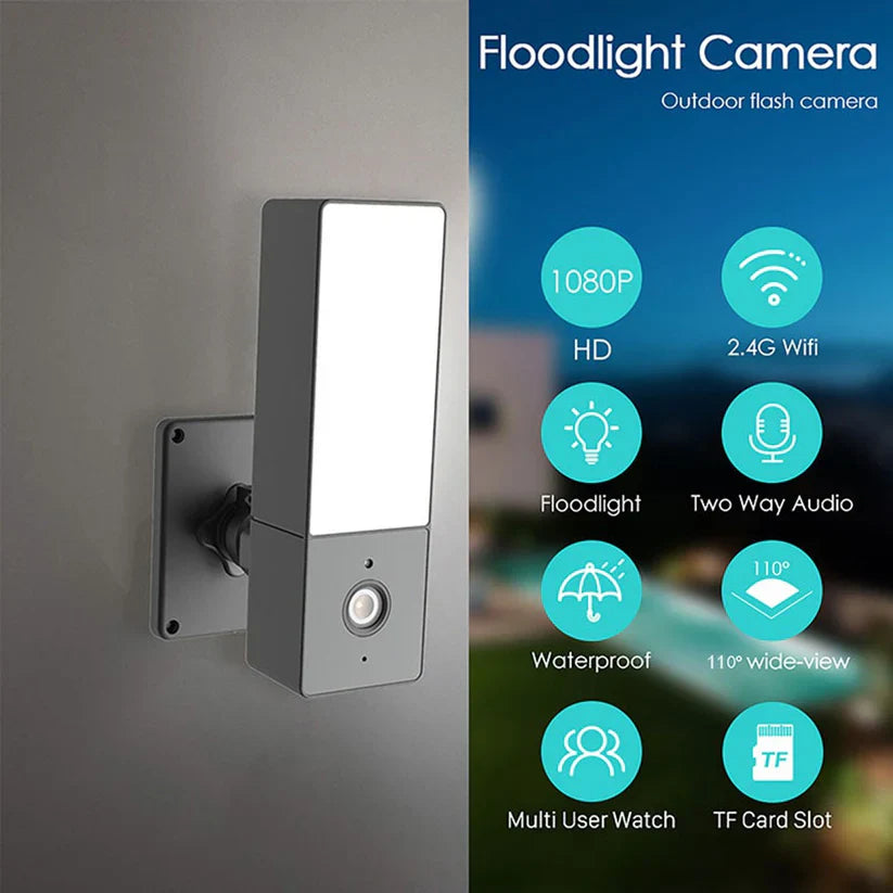Camera supraveghere 4K exterior cu senzor miscare reflector si aplicatie — Control și Siguranță