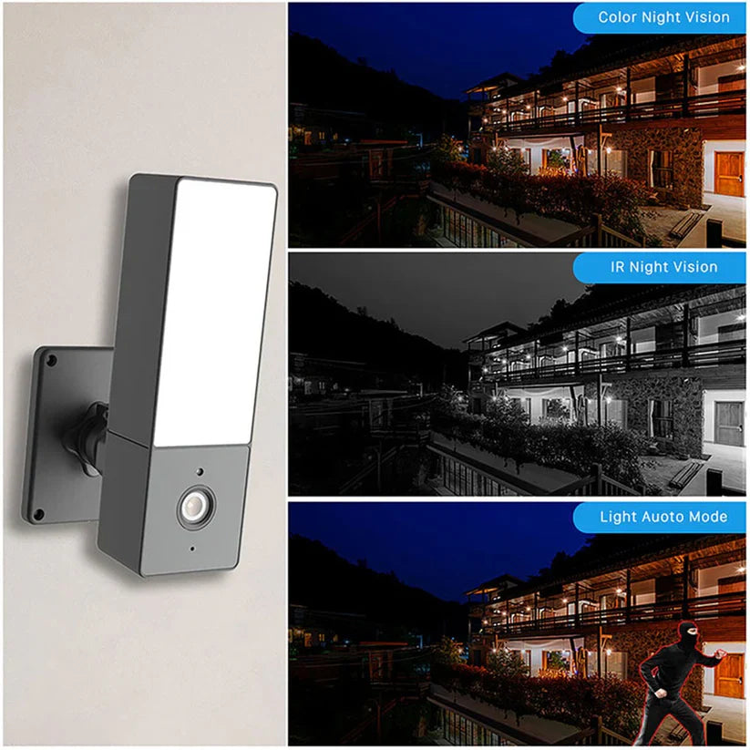 Camera supraveghere 4K exterior cu senzor miscare reflector si aplicatie — Control și Siguranță