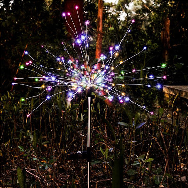 Set 2 Lampi solare artificii cu suport metalic 100 LED — Ambient Modern Pentru Acasă