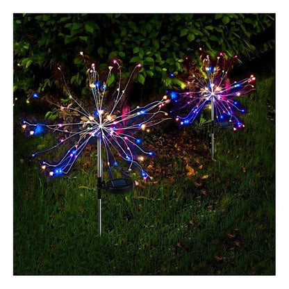 Set 2 Lampi solare artificii cu suport metalic 100 LED — Ambient Modern Pentru Acasă