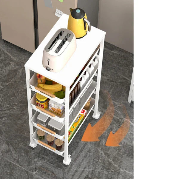 Suport slim portabil cu 5 nivele 38x 23.5 x 81.5 — Mai Mult Confort în Bucătărie