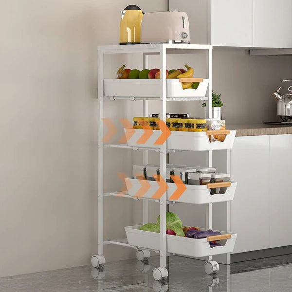 Suport slim portabil cu 5 nivele 38x 23.5 x 81.5 — Mai Mult Confort în Bucătărie