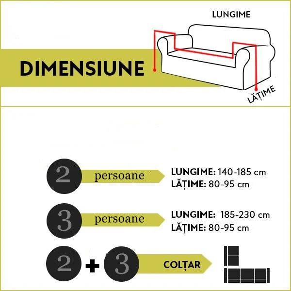 Husa elastica din catifea pentru canapea 2 Locuri — Soluție Practică Pentru Acasă