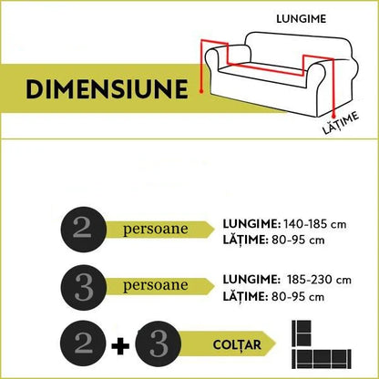 Husa elastica din catifea pentru canapea 2 Locuri — Soluție Practică Pentru Acasă